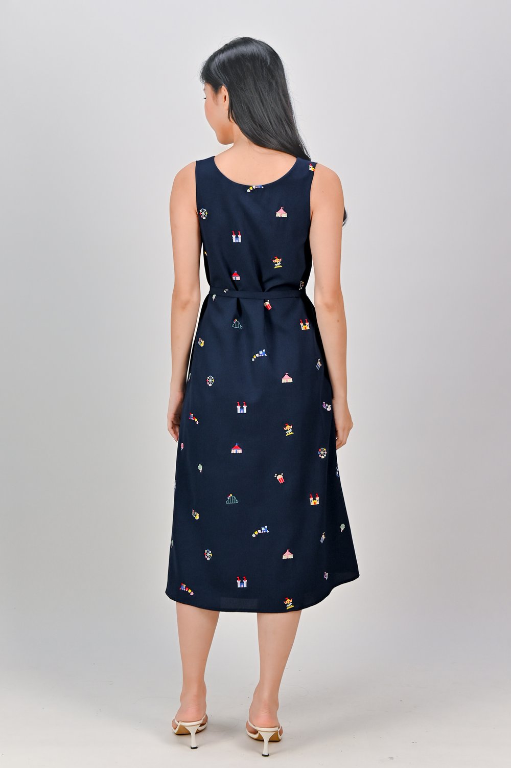 CARNIVAL NAVY EMB. TWO-WAY MIDI DRESS CARNIVAL NAVY EMB. TWO-WAY MIDI DRESS