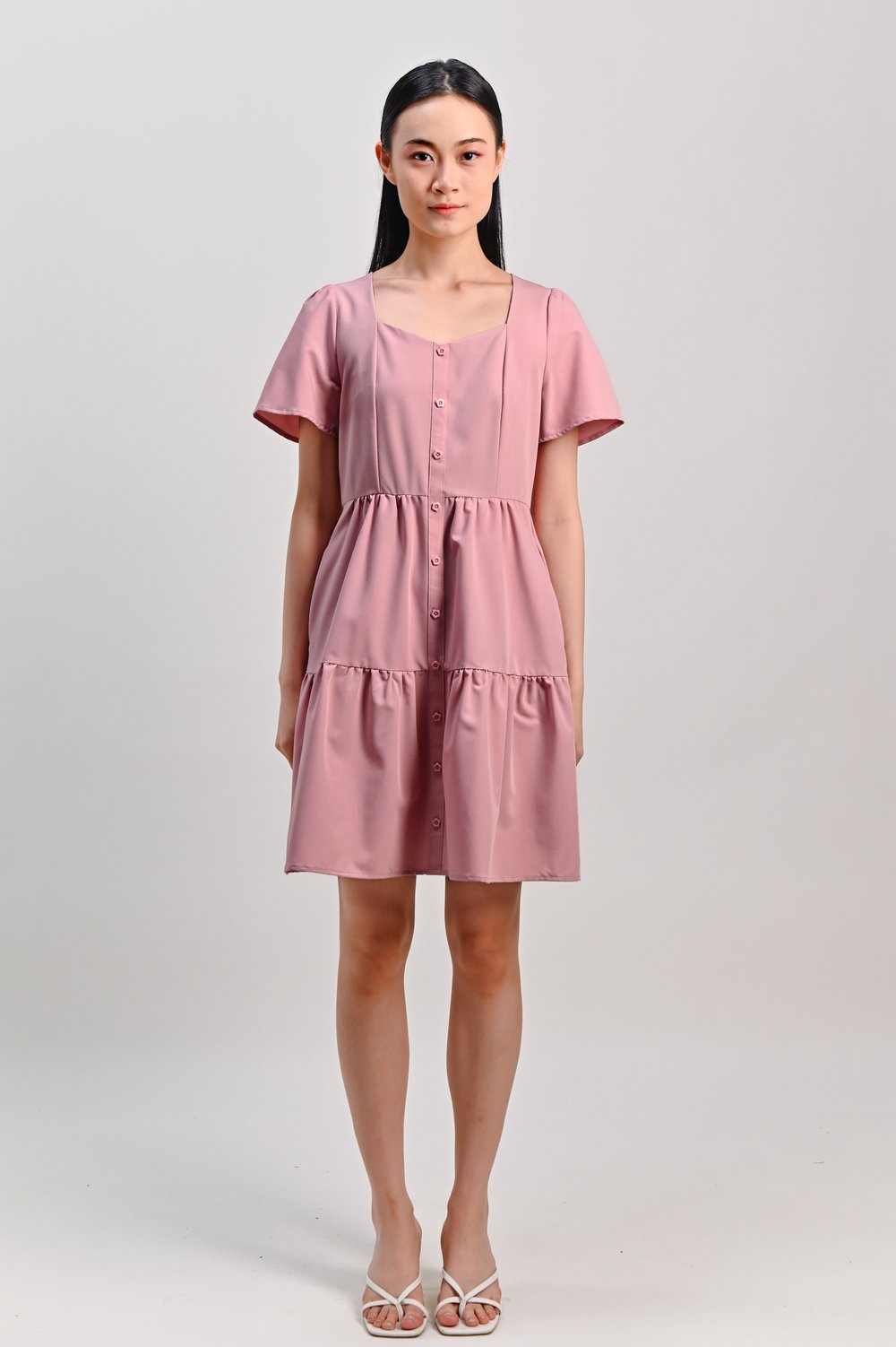 TWYLA SWEETHEART TIERED DRESS IN PINK TWYLA SWEETHEART TIERED DRESS IN PINK