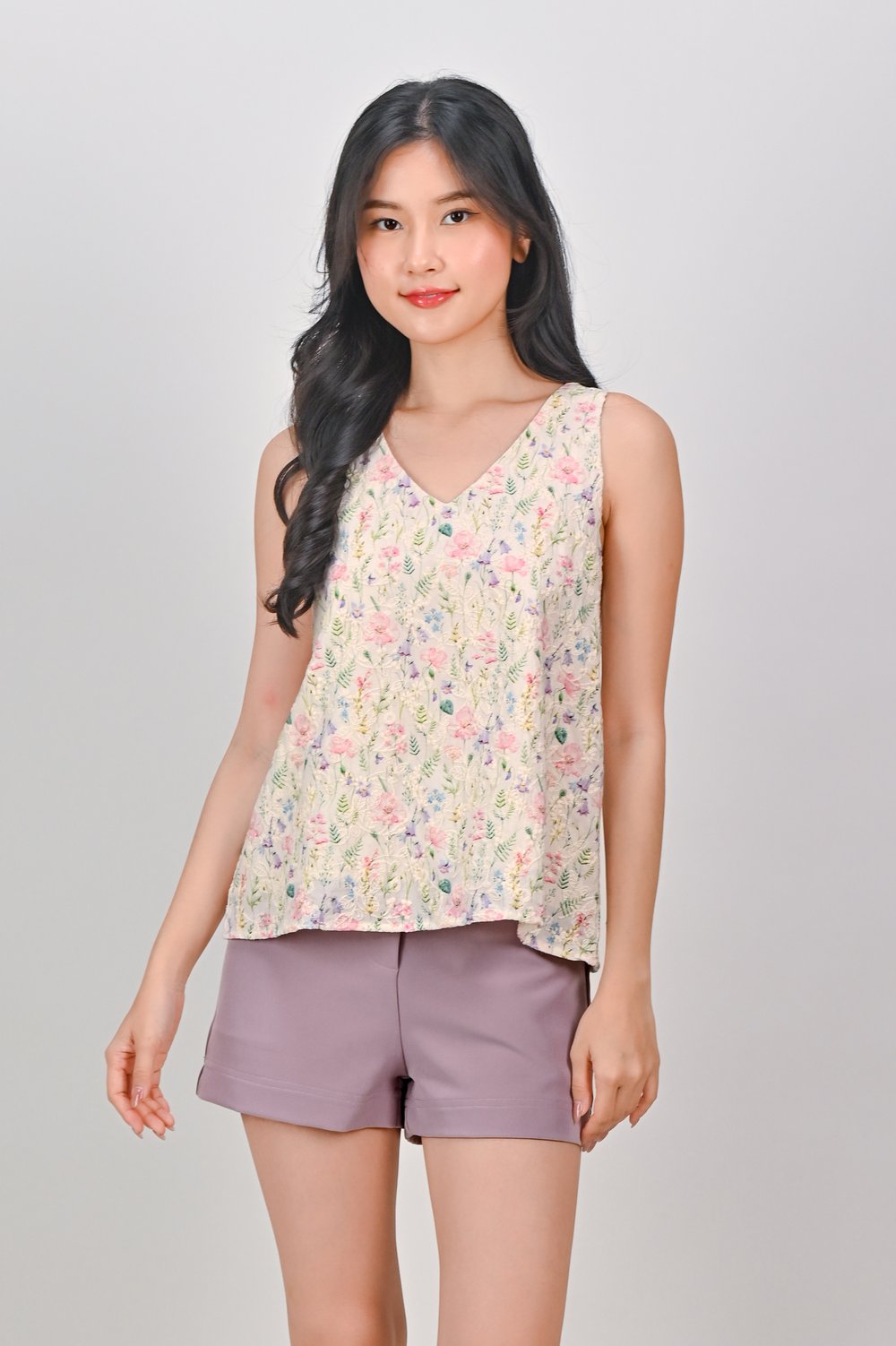 YINGJIA EMB. TWO-WAY TOP