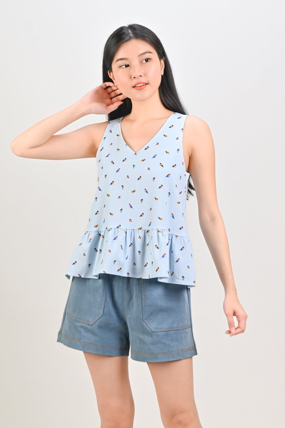 LITTLE WINGS SLEEVELESS PEPLUM TOP LITTLE WINGS SLEEVELESS PEPLUM TOP