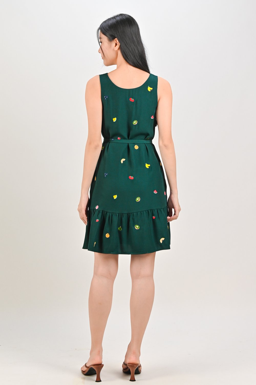 SUMMER HARVEST EMB. SLEEVELESS DRESS IN FOREST SUMMER HARVEST EMB. SLEEVELESS DRESS IN FOREST