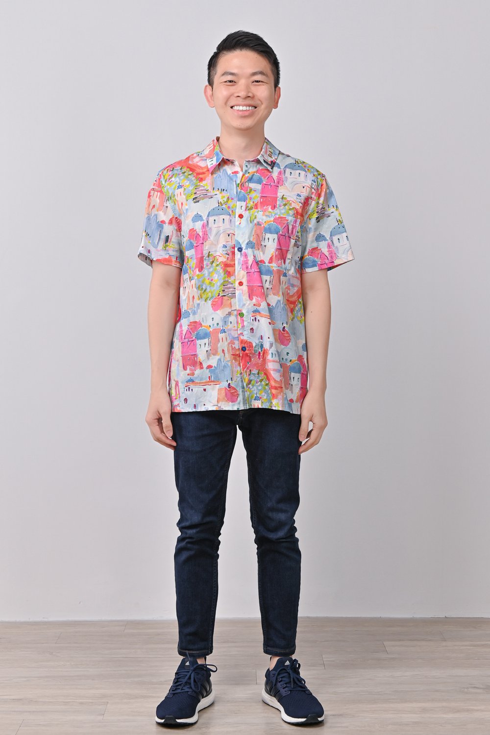 WATERCOLOUR CITY MEN’S SHIRT IN PINK