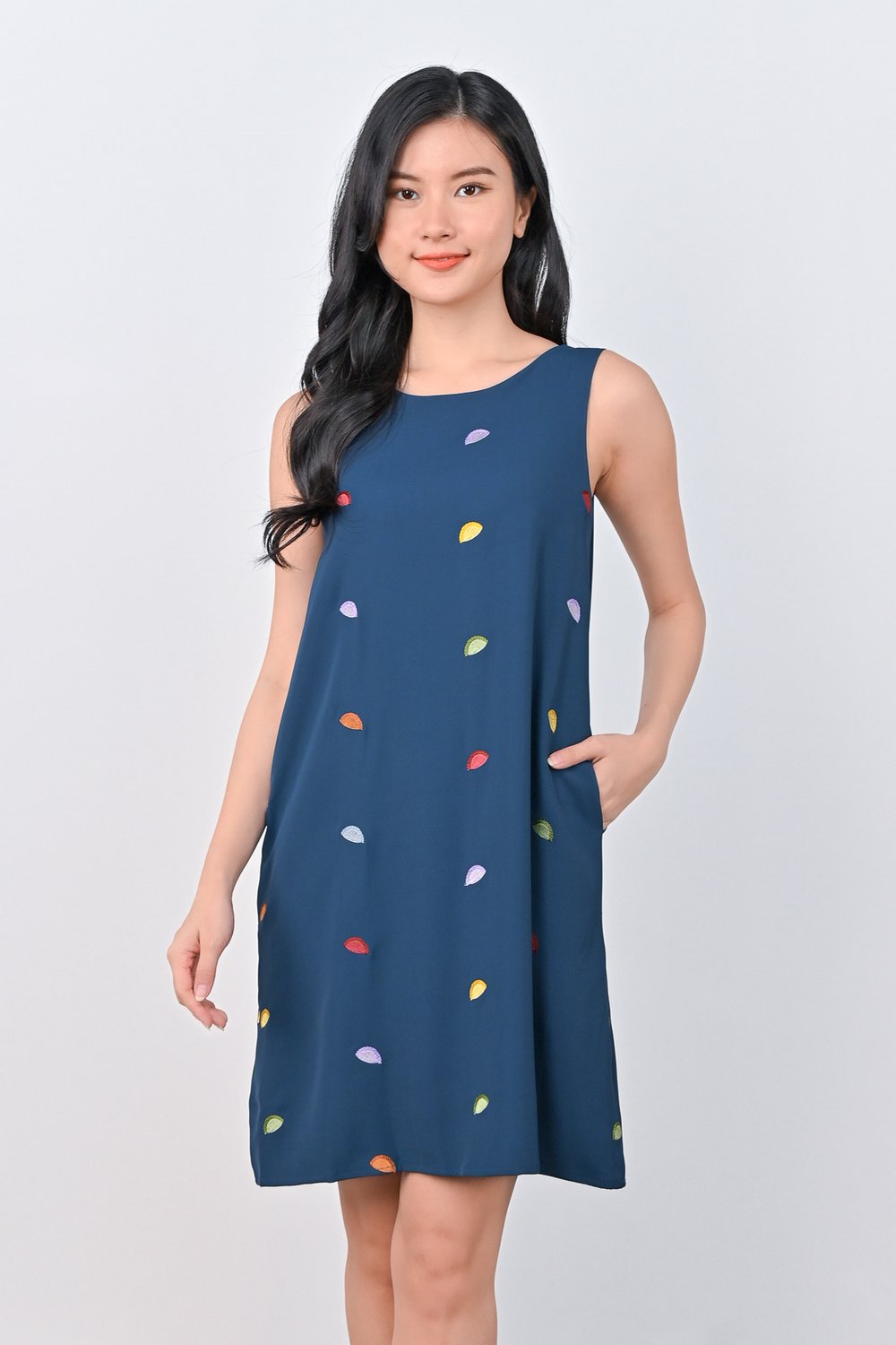 CURRY PUFFS EMB. A-LINE DRESS CURRY PUFFS EMB. A-LINE DRESS