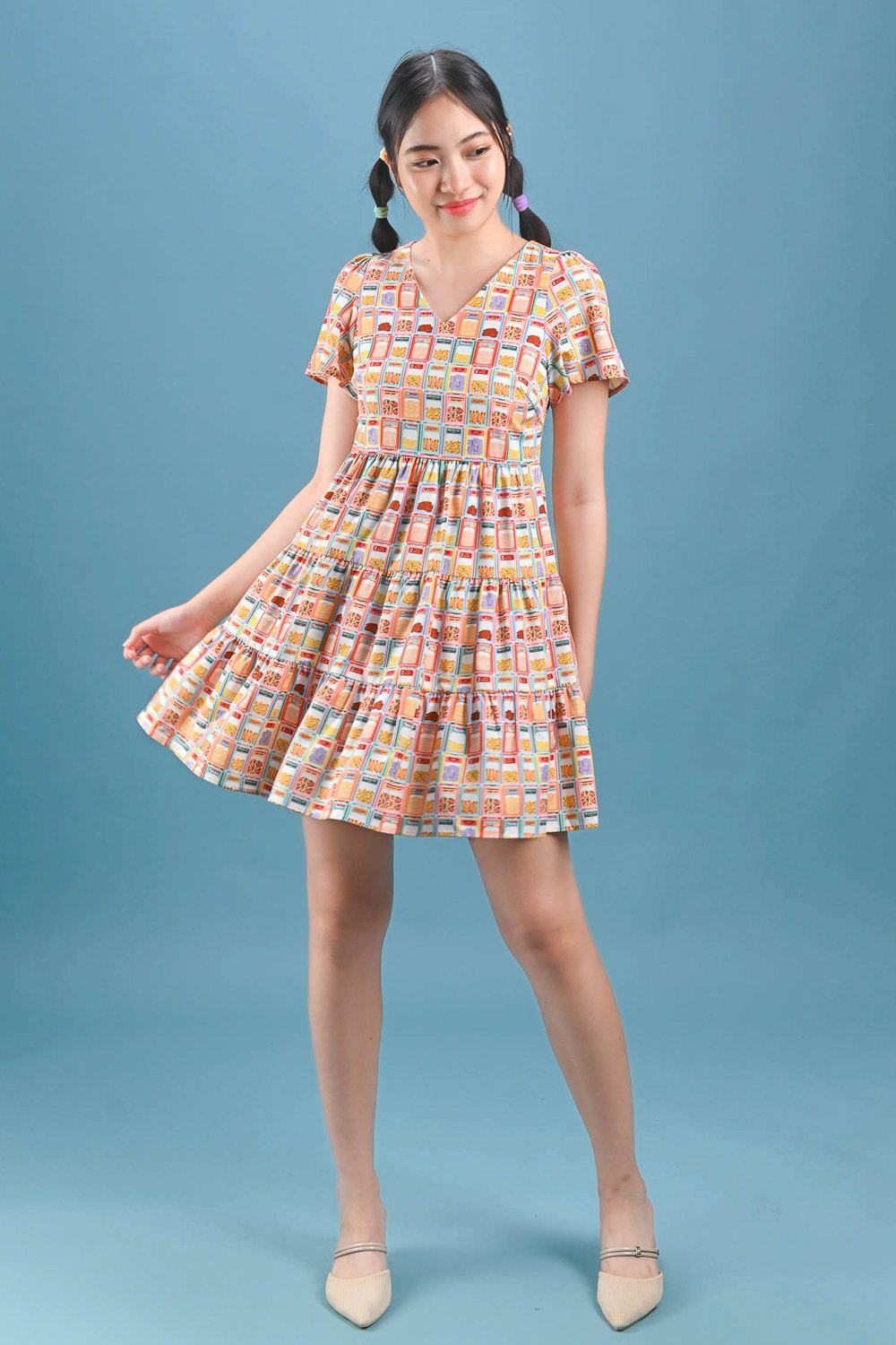 BUKIT BISCUIT V-NECK BABYDOLL DRESS BUKIT BISCUIT V-NECK BABYDOLL DRESS