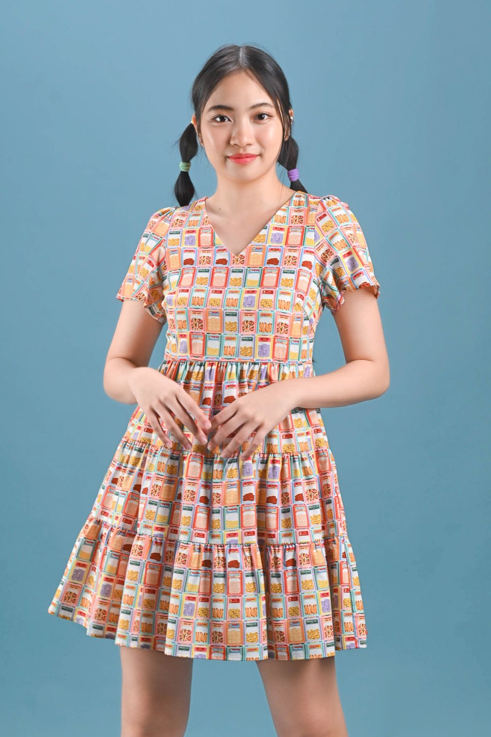 BUKIT BISCUIT V-NECK BABYDOLL DRESS BUKIT BISCUIT V-NECK BABYDOLL DRESS