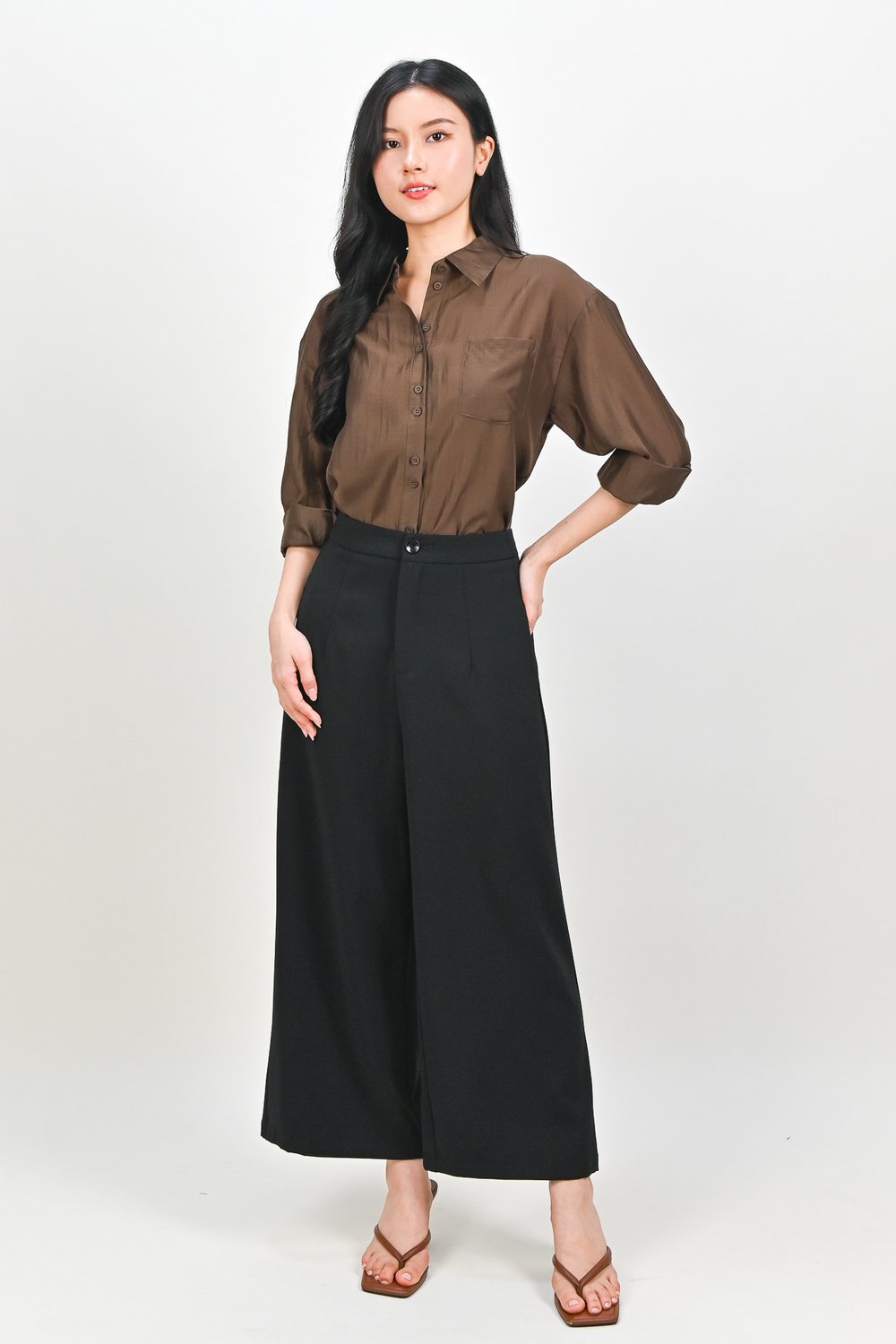 DANIRA SHIRT IN COCOA-OLIVE
