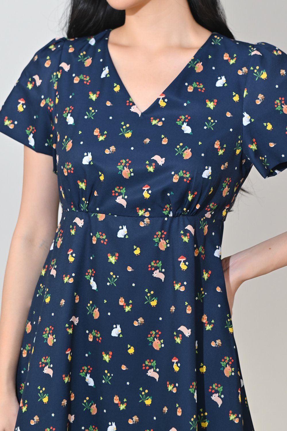 GENTLE GARDENS HIGH-WAIST DRESS-ROMPER