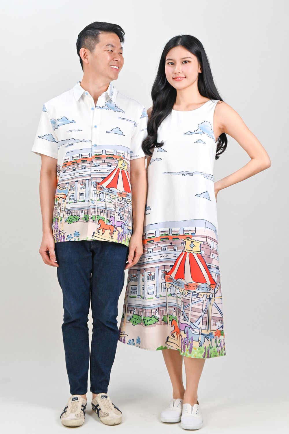 COLONIAL COURTYARD TWO-WAY MIDI DRESS