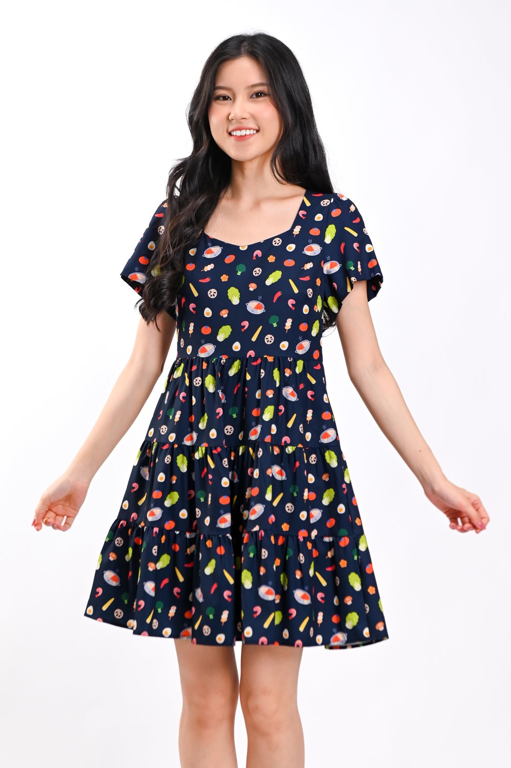 SOUPER HUAT NAVY SWEETHEART BABYDOLL DRESS