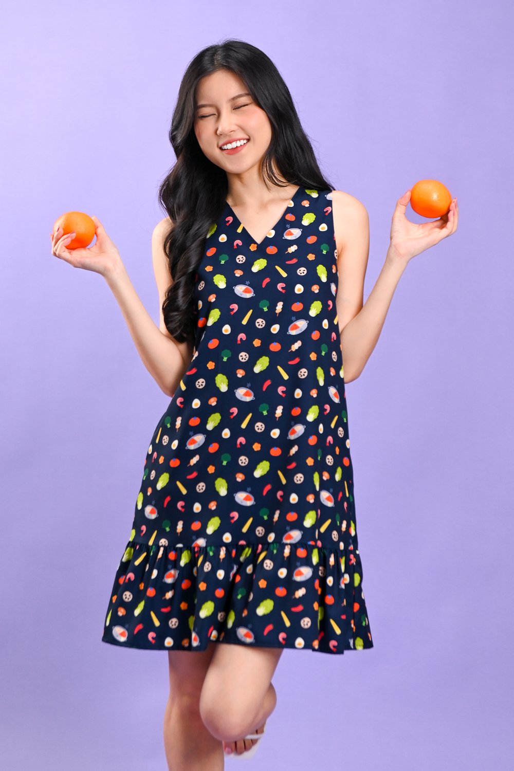 SOUPER HUAT NAVY SLEEVELESS DROPWAIST DRESS