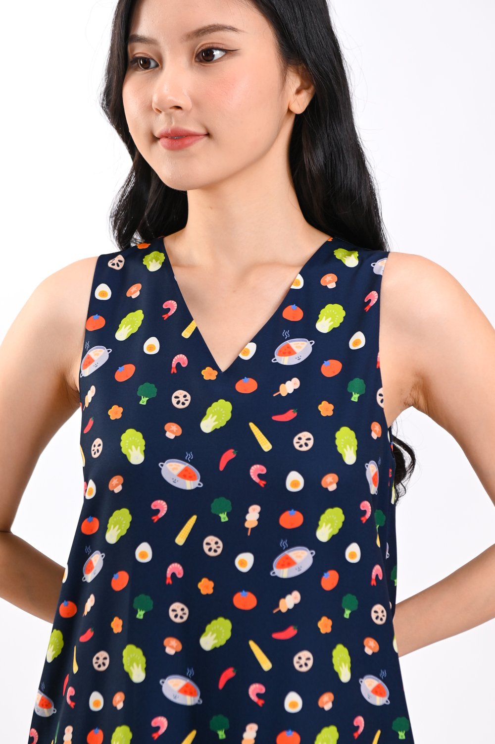 SOUPER HUAT NAVY SLEEVELESS DROPWAIST DRESS