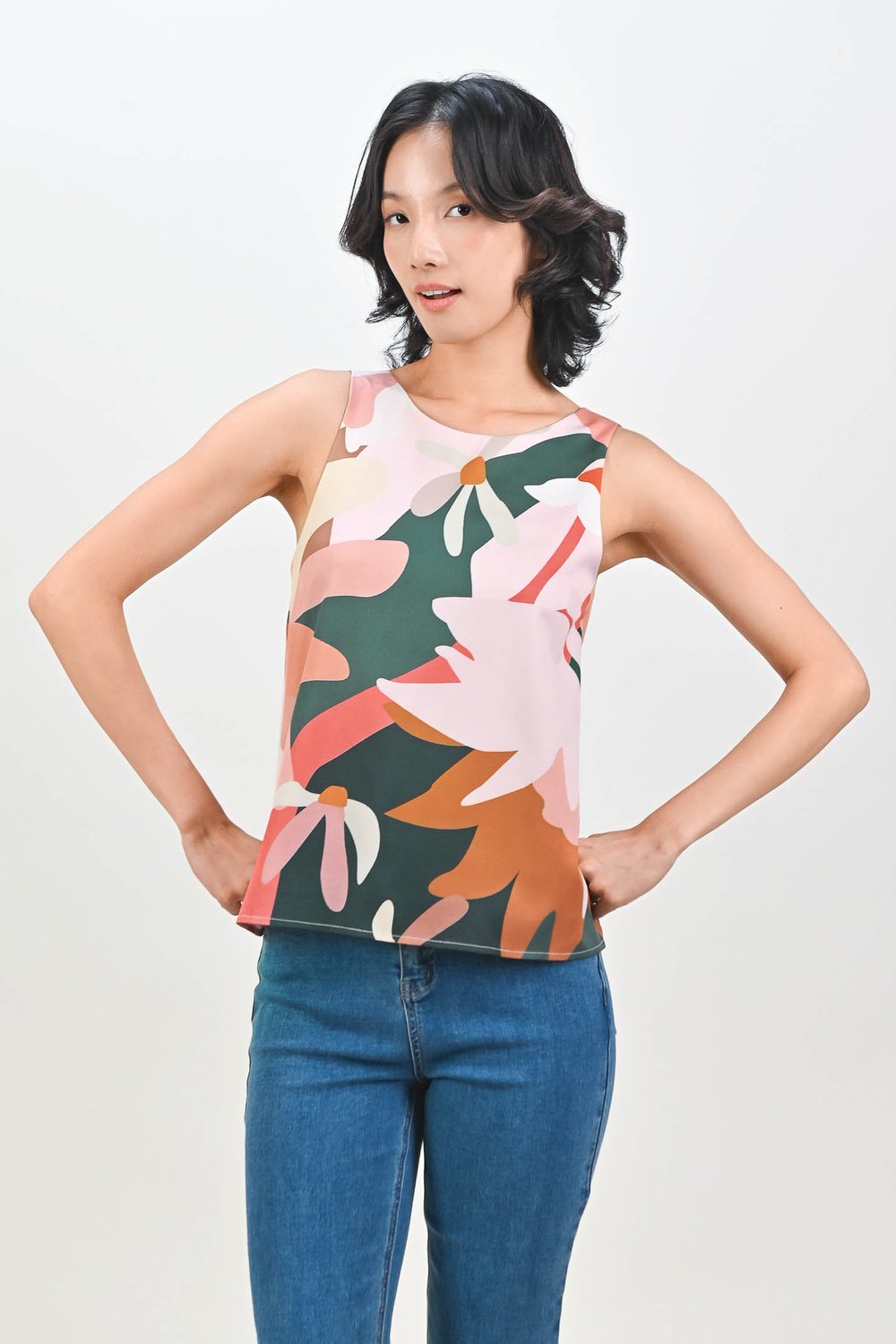 TEAL GARDENS TWO-WAY TOP