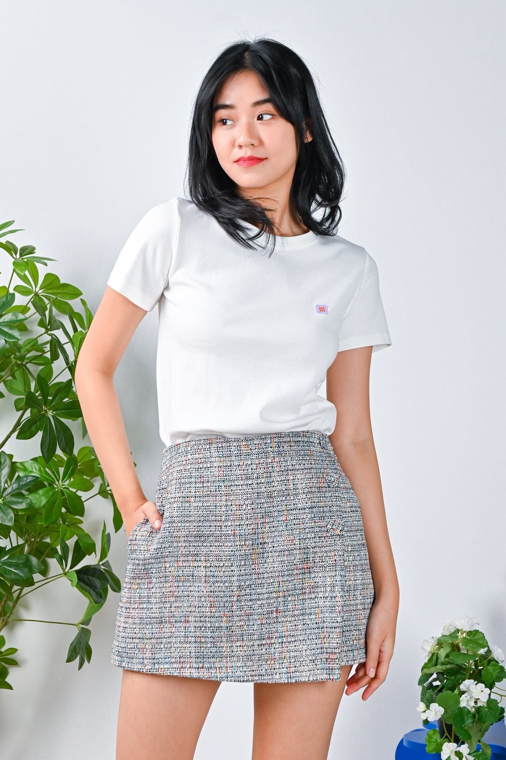 SUVI TWEED SKORTS IN BLACK