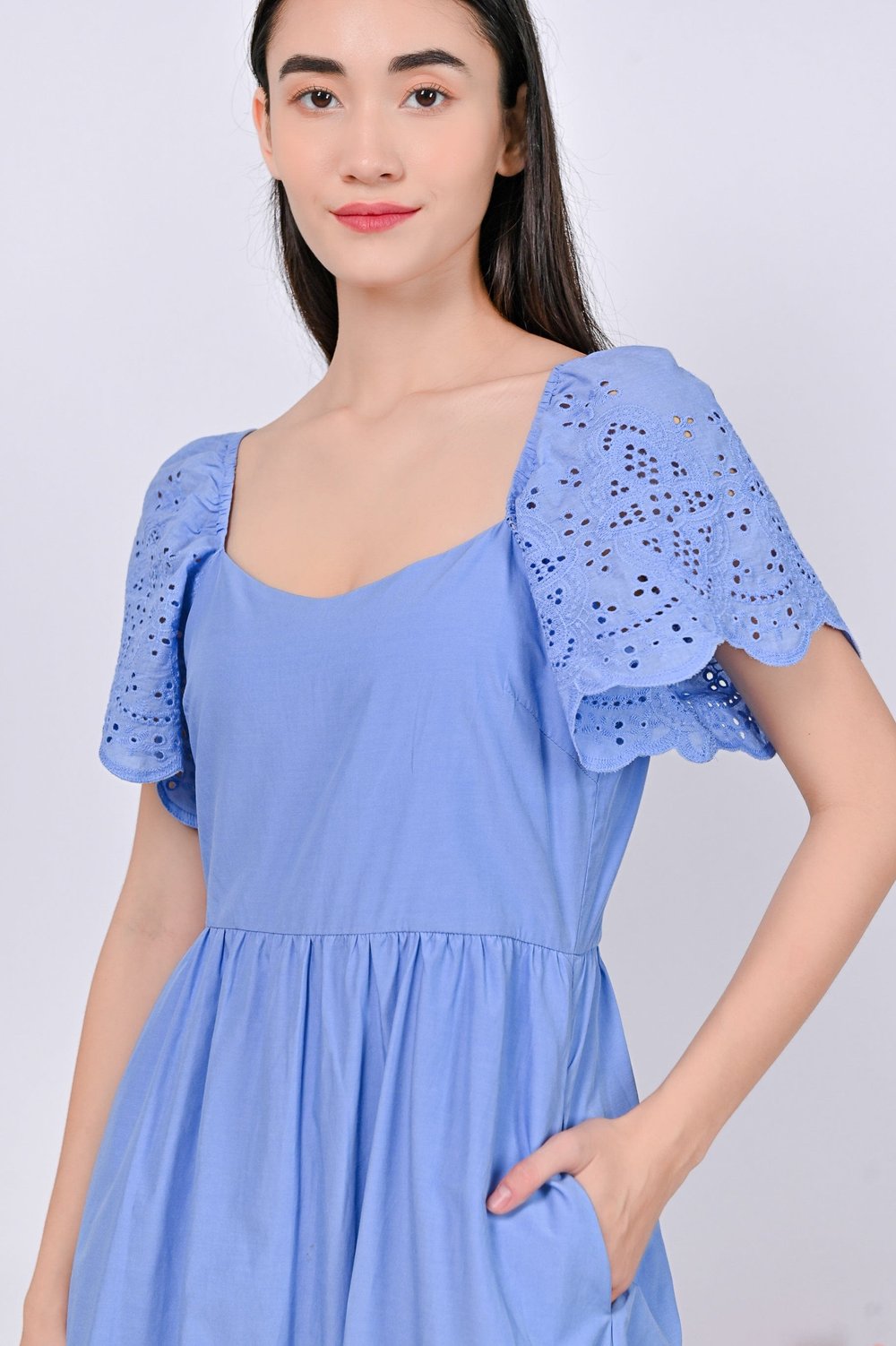 GYTHA EYELET DRESS IN PERIWINKLE GYTHA EYELET DRESS IN PERIWINKLE