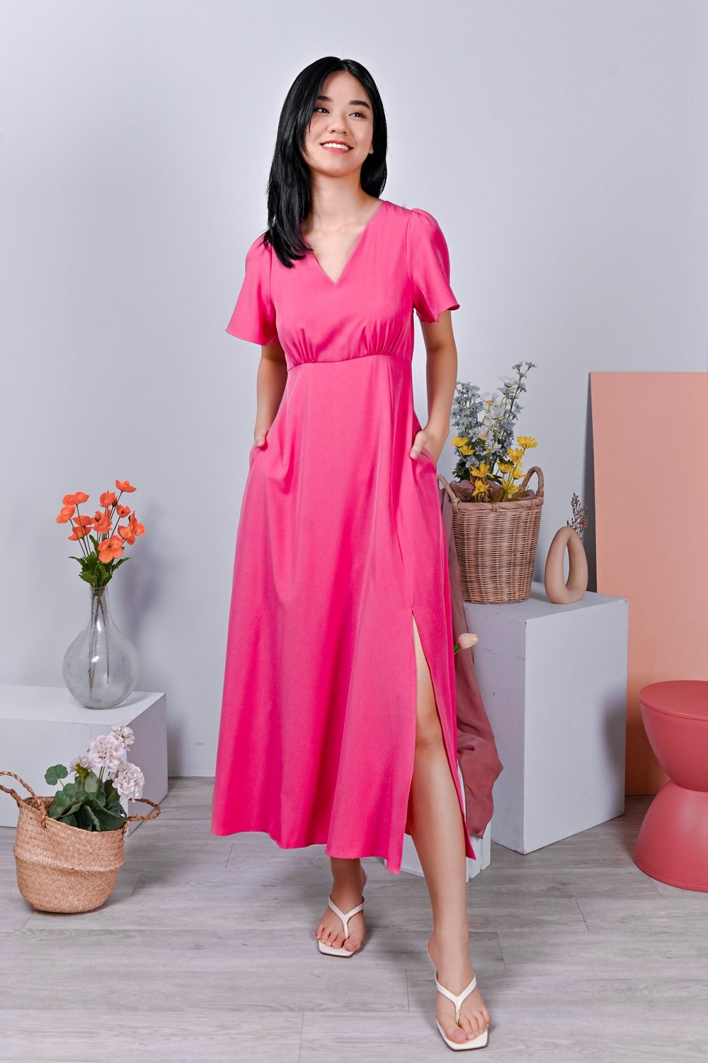 NELMA MAXI DRESS IN PINK