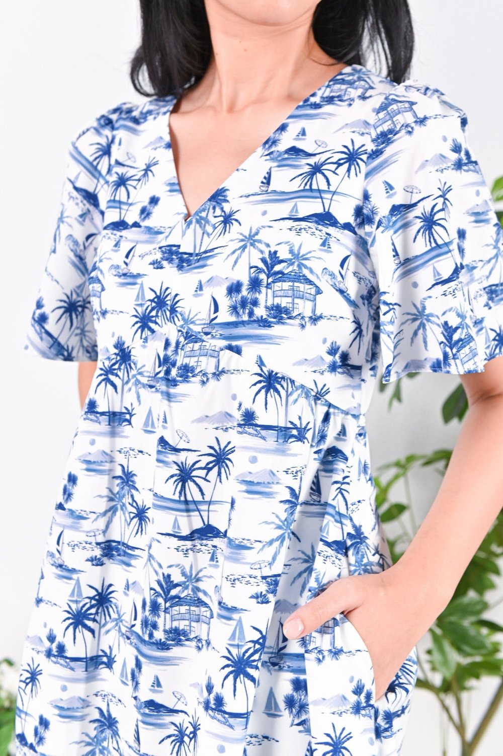 CLUB HOUSE V-NECK DRESS-ROMPER