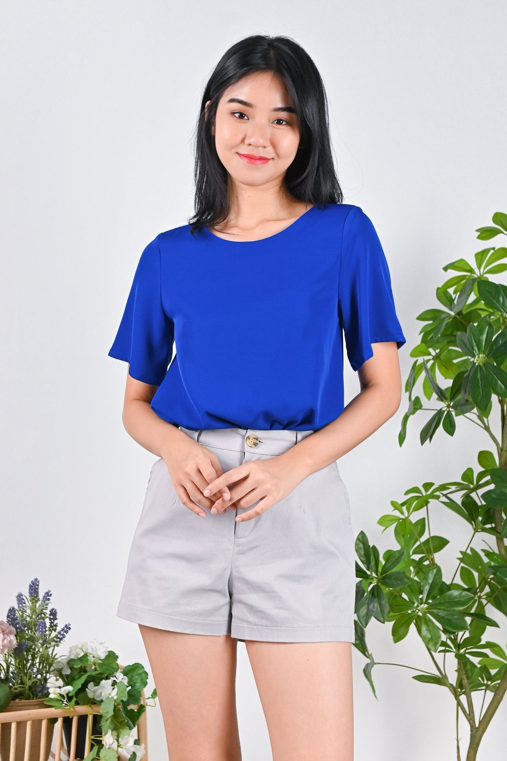 ESTERI SLEEVED TWO-WAY TOP IN COBALT BLUE