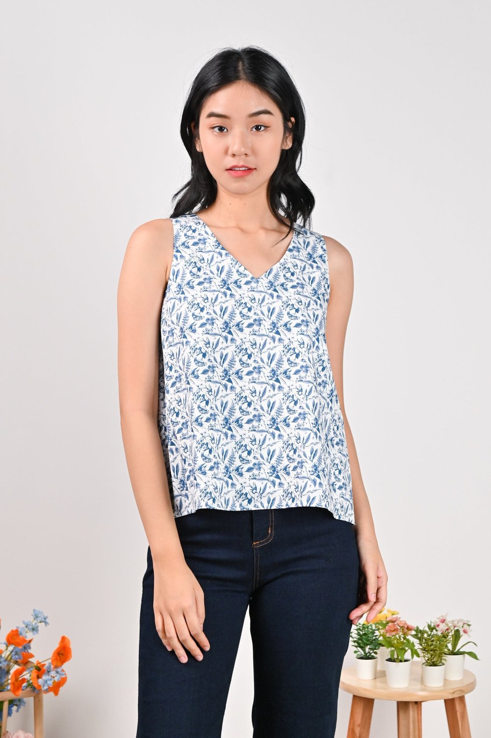 HYDRANGEA TOILE TWO-WAY TOP HYDRANGEA TOILE TWO-WAY TOP