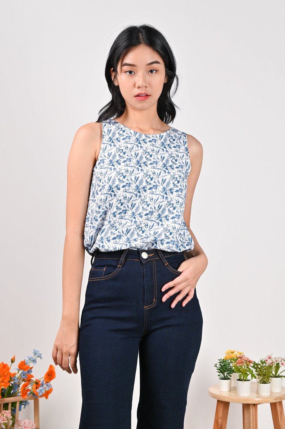HYDRANGEA TOILE TWO-WAY TOP HYDRANGEA TOILE TWO-WAY TOP