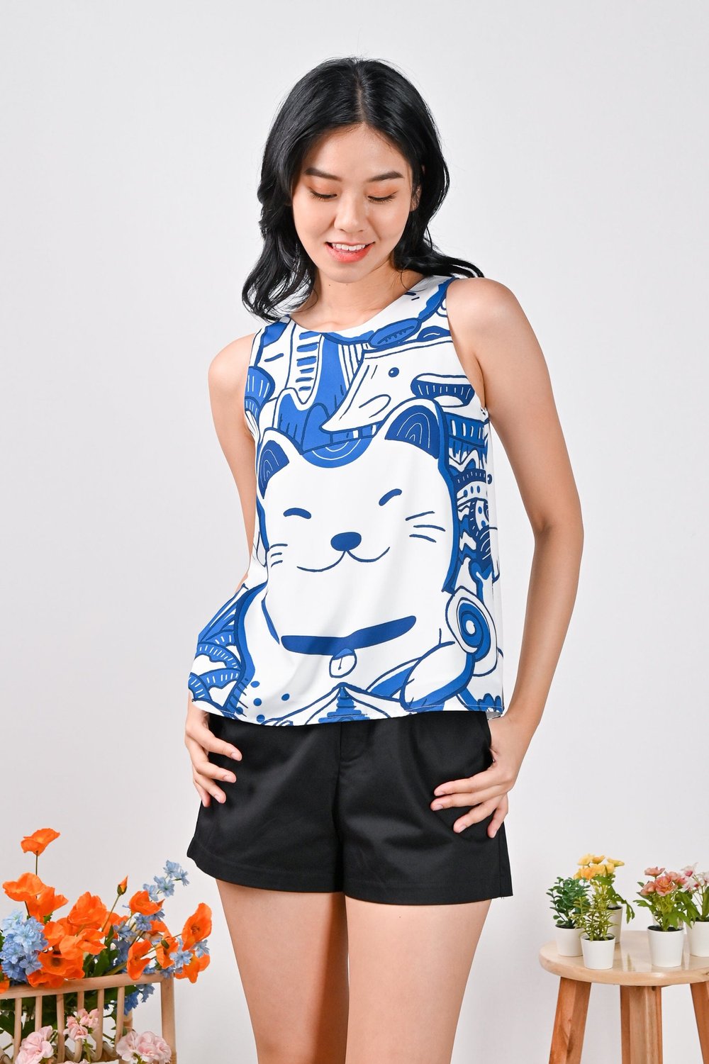 TOKYO TWO-WAY TOP IN MONOCHROME