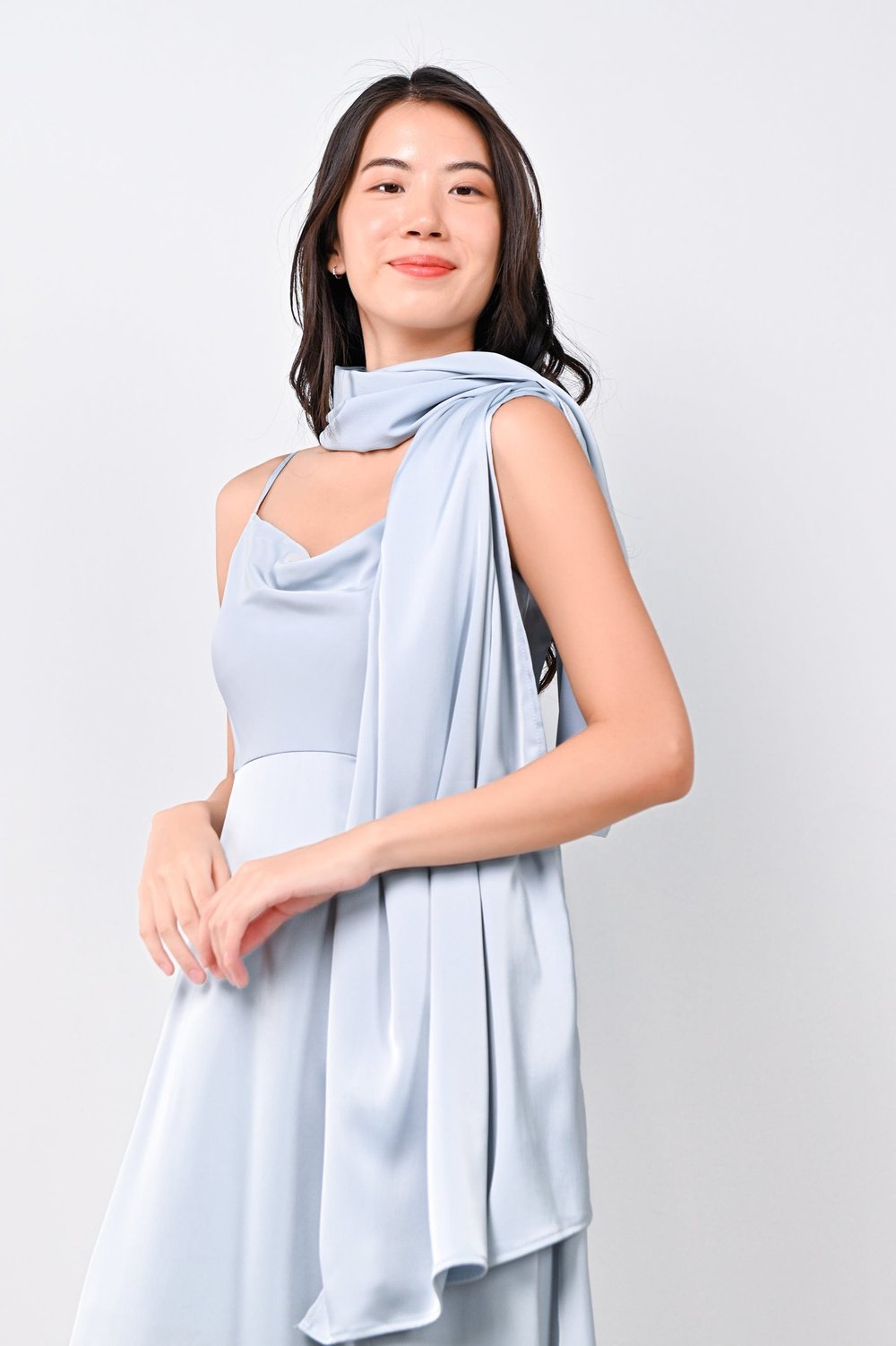 JAIME SHAWL / SCARF IN LIGHT-BLUE JAIME SHAWL / SCARF IN LIGHT-BLUE