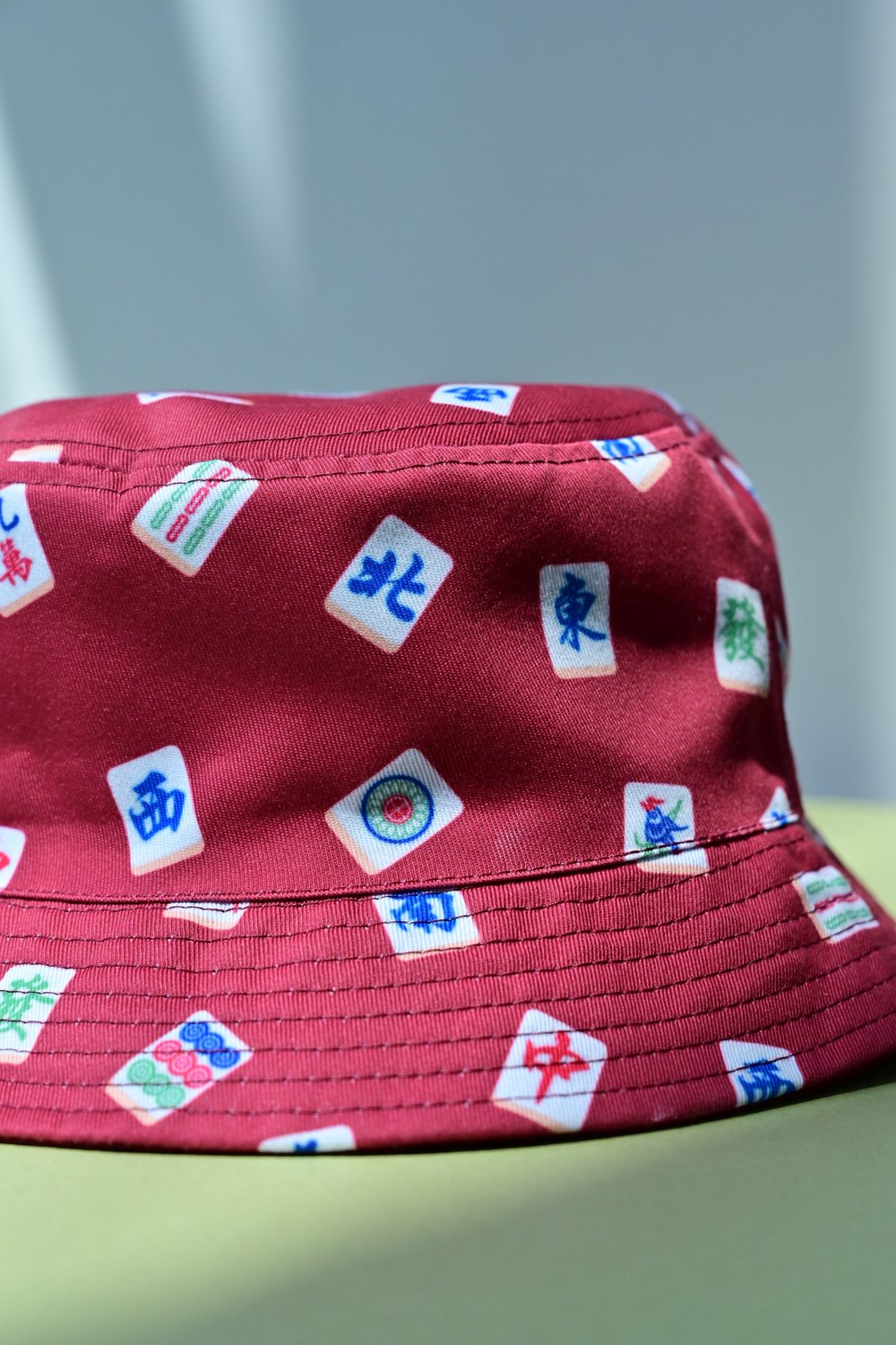 RED MAHJONG REVERSIBLE BUCKET HAT