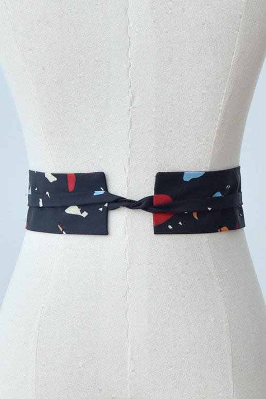 TERRAZZO OBI SASH IN BLACK TERRAZZO OBI SASH IN BLACK