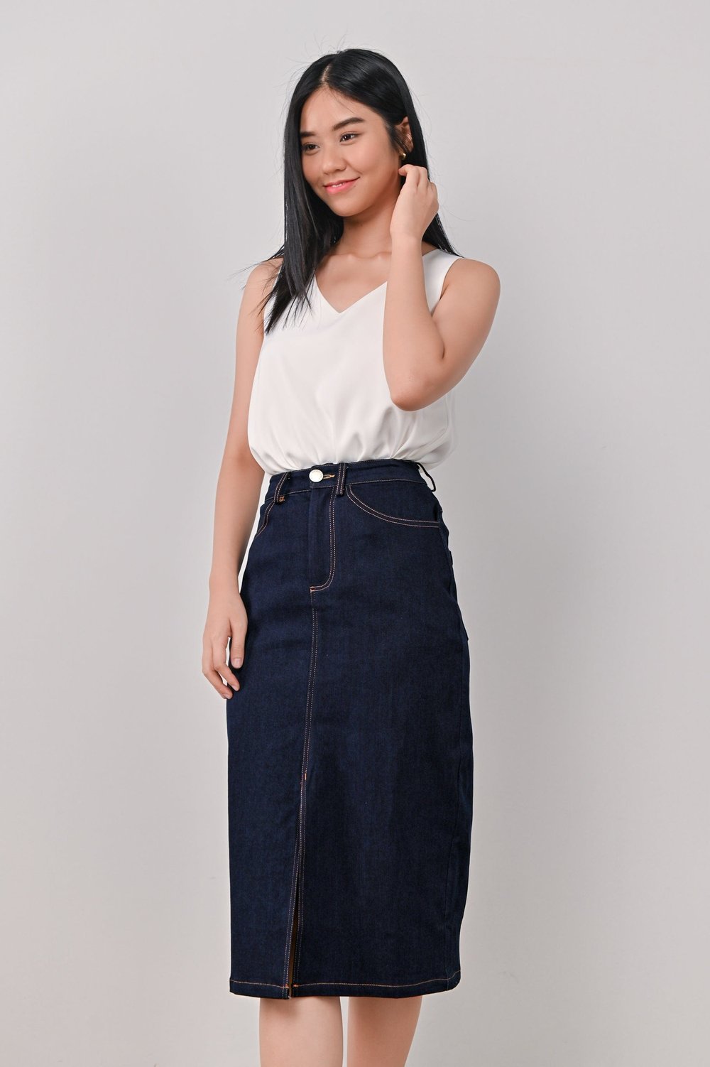 FANDY SLIT DENIM SKIRT FANDY SLIT DENIM SKIRT