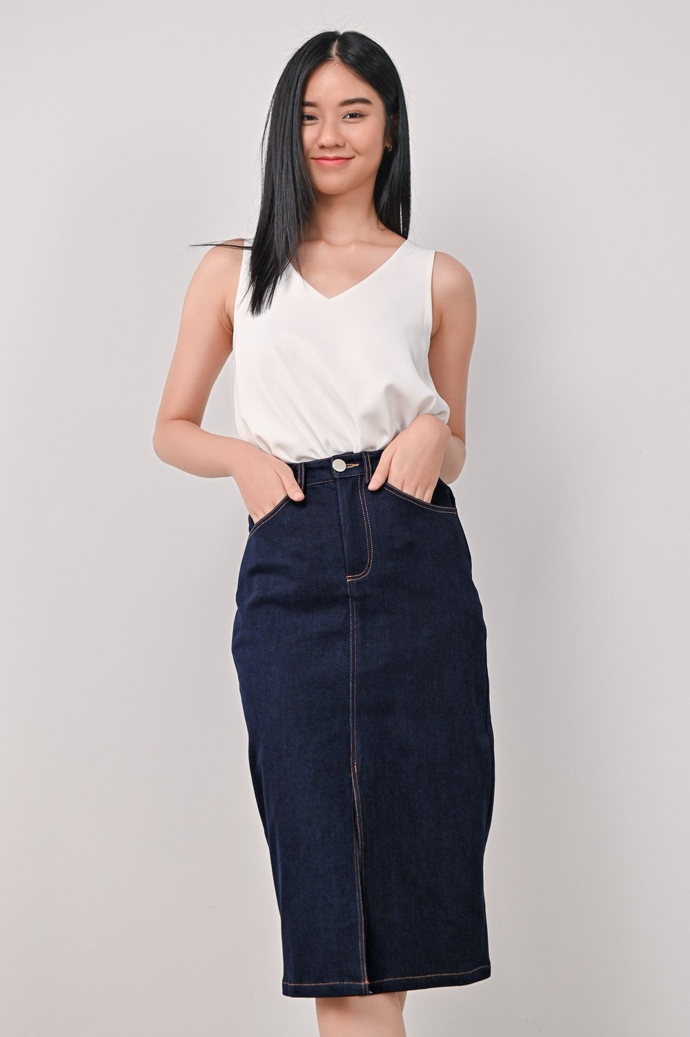 FANDY SLIT DENIM SKIRT FANDY SLIT DENIM SKIRT