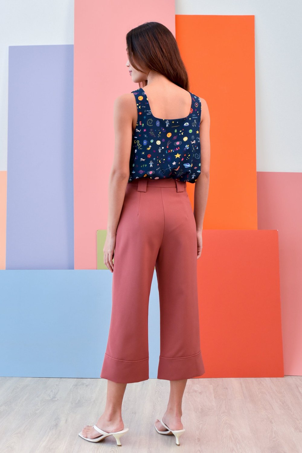 NIKKI CUFFED CULOTTES IN TEA ROSE