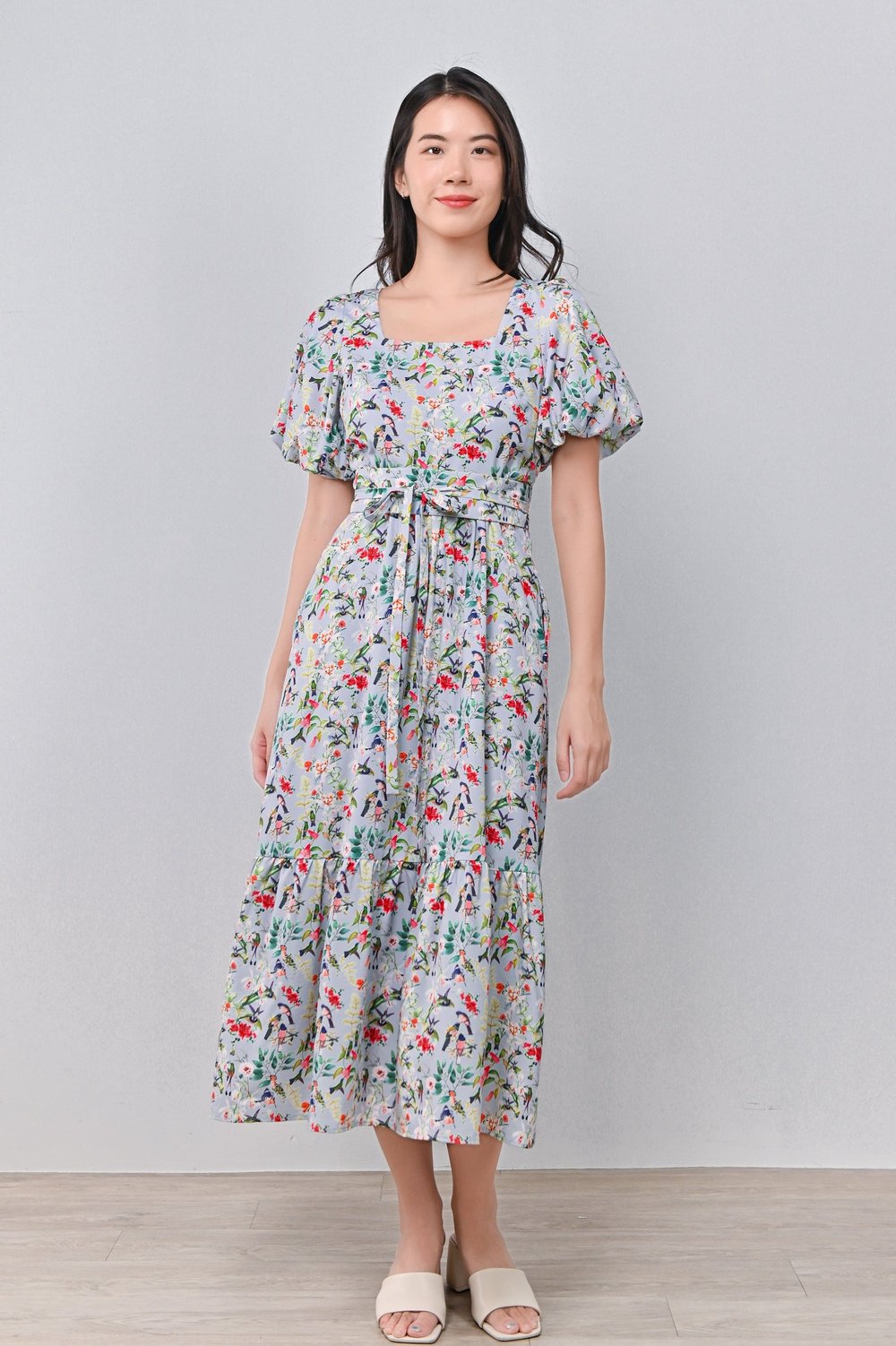 BIRDS OF PARADISE BLUE CUT-OUT DRESS BIRDS OF PARADISE BLUE CUT-OUT DRESS