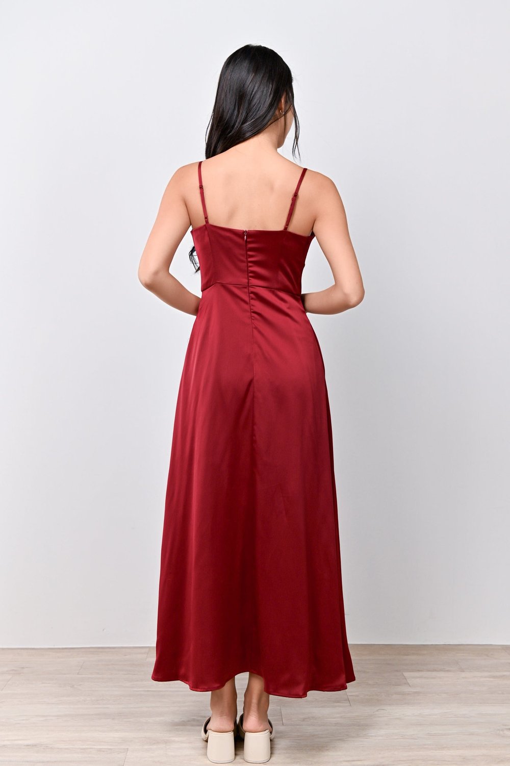 BORA COWL-NECK MAXI DRESS IN WINE