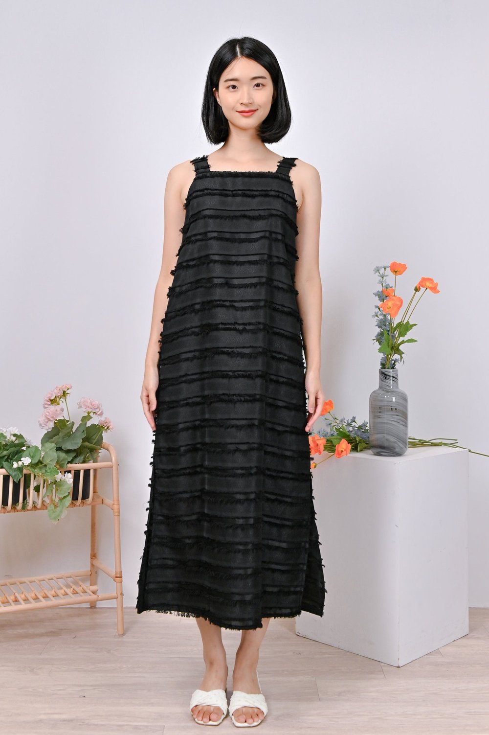 BRIA THICK-STRAP DRESS IN BLACK