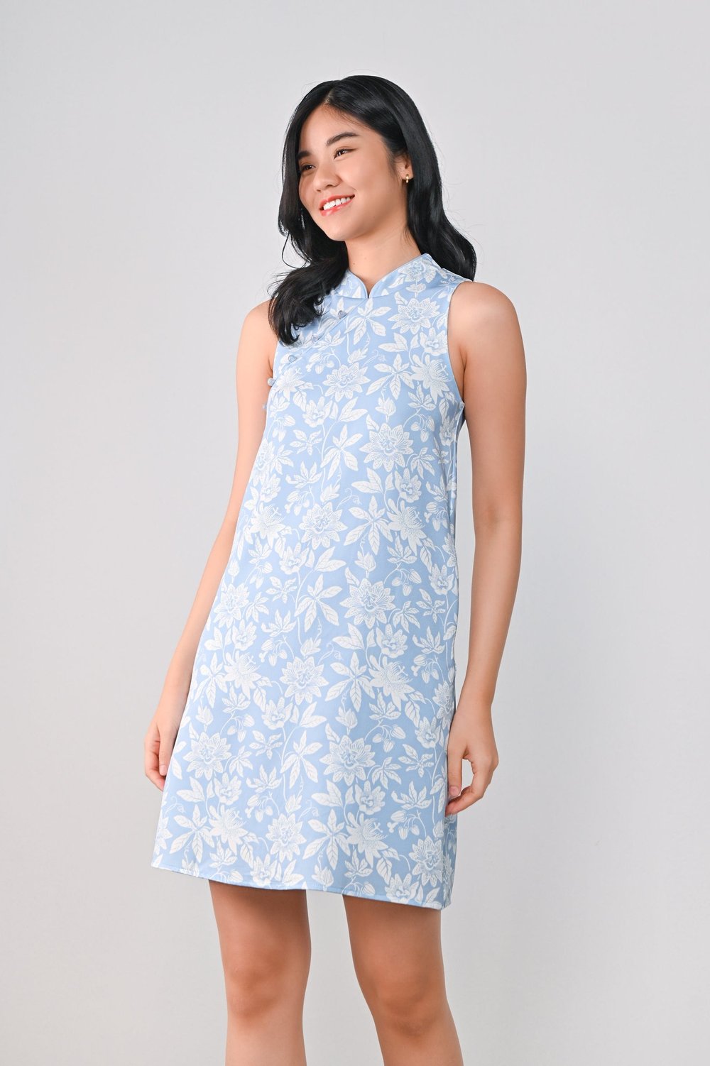 CAMY BLUE SLEEVELESS CHEONGSAM CAMY BLUE SLEEVELESS CHEONGSAM