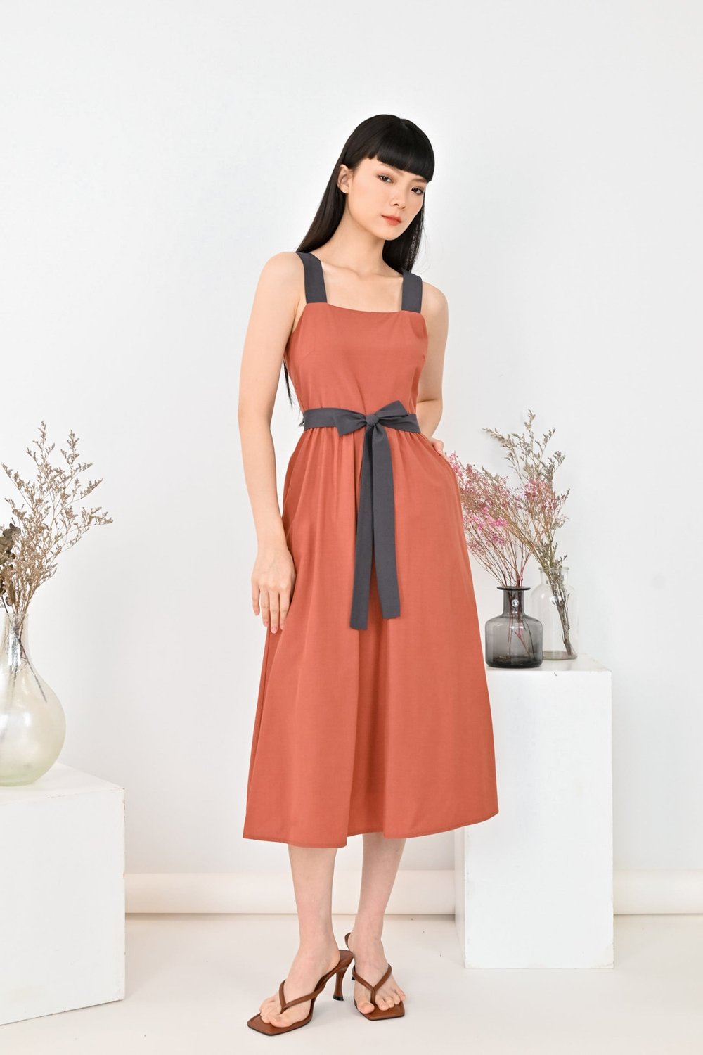 CELINE SKATER DRESS IN TERACOTTA
