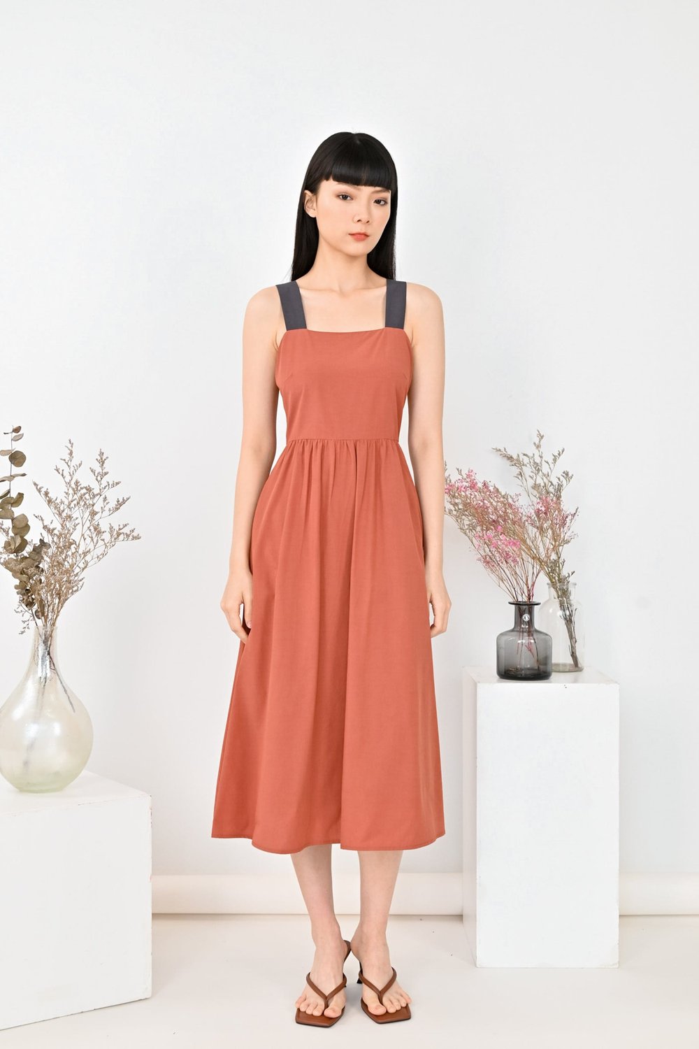 CELINE SKATER DRESS IN TERACOTTA