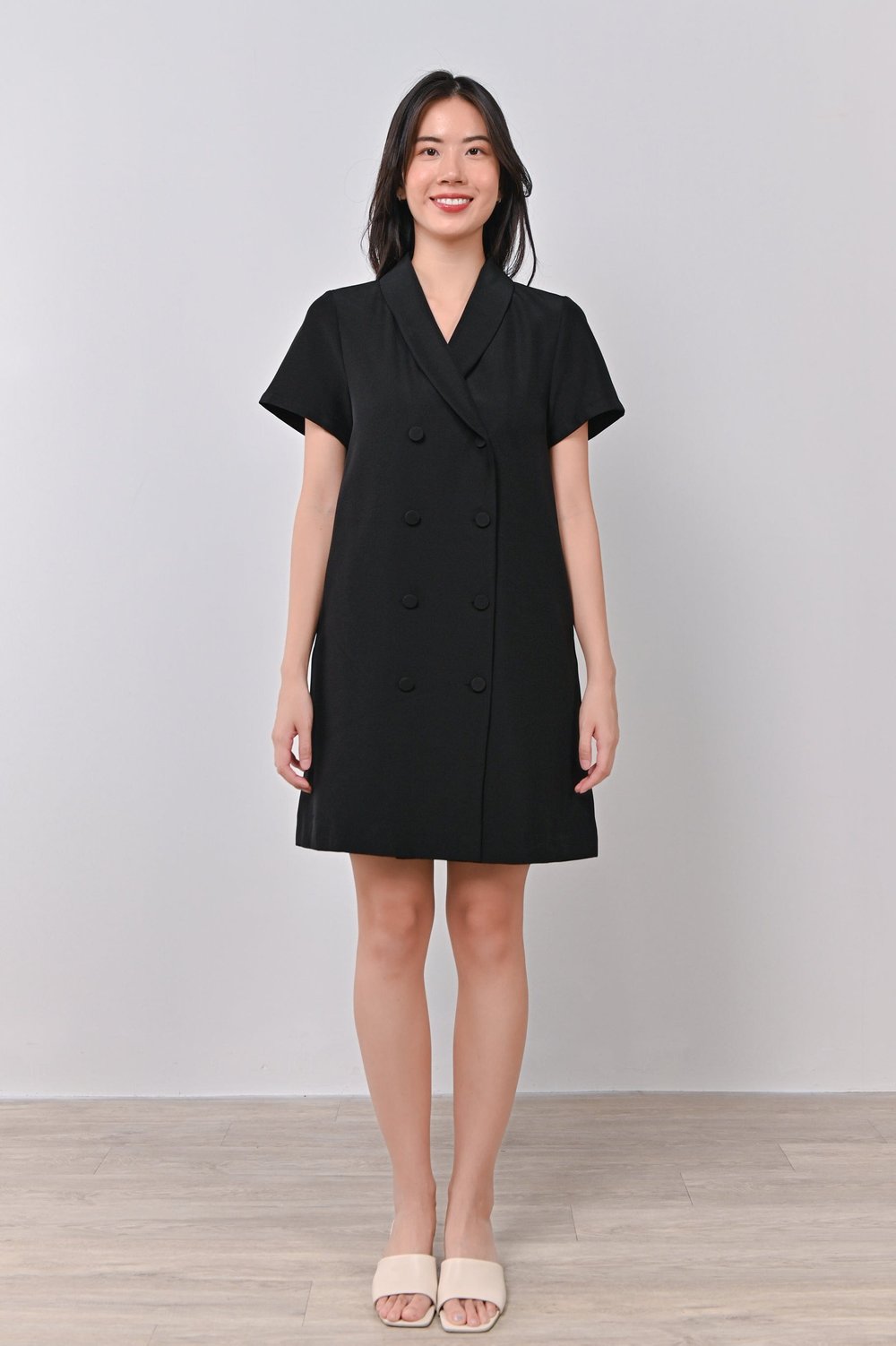 CHARA TUXEDO DRESS IN BLACK