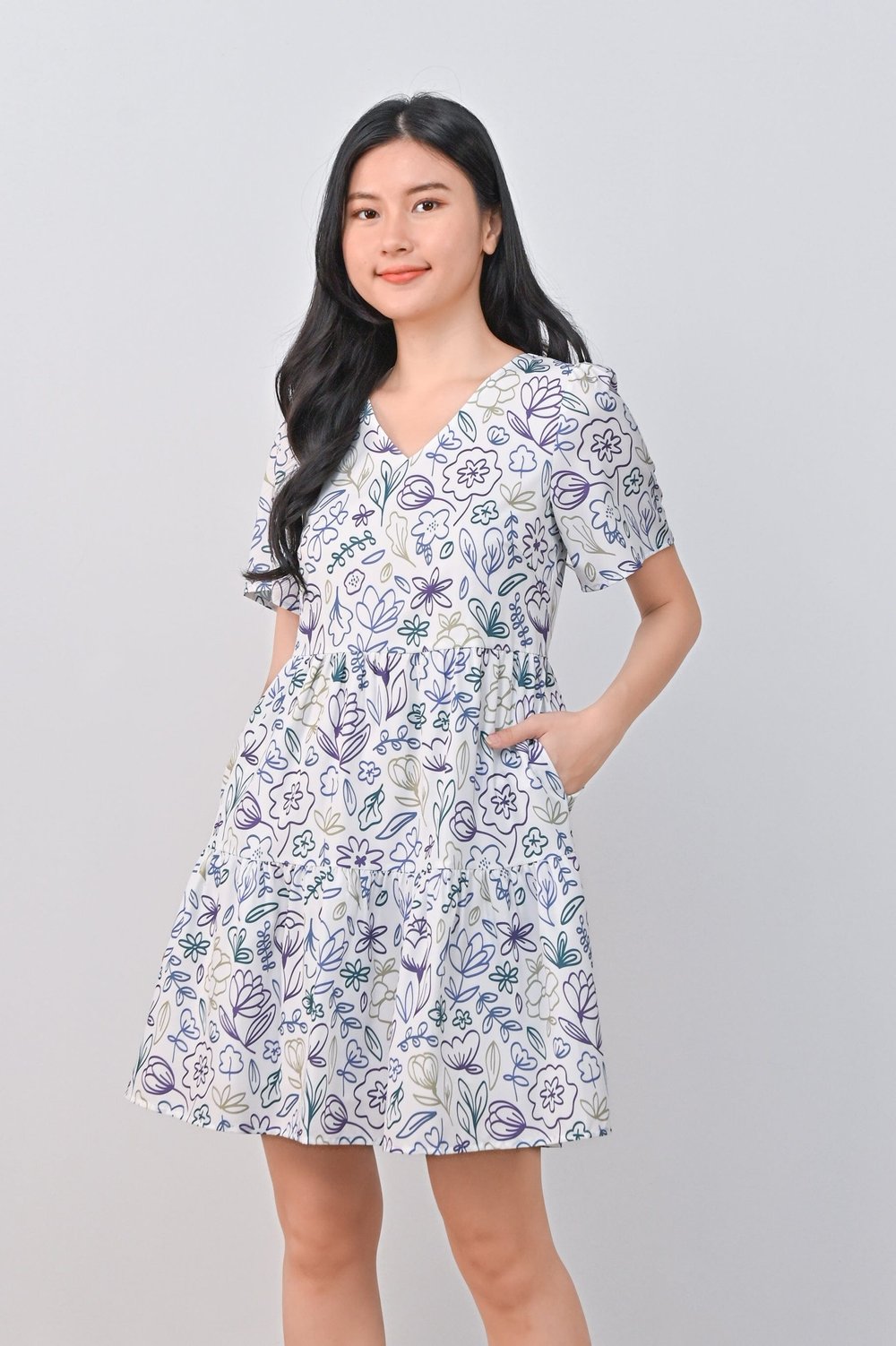FIORE LINES BABYDOLL DRESS FIORE LINES BABYDOLL DRESS