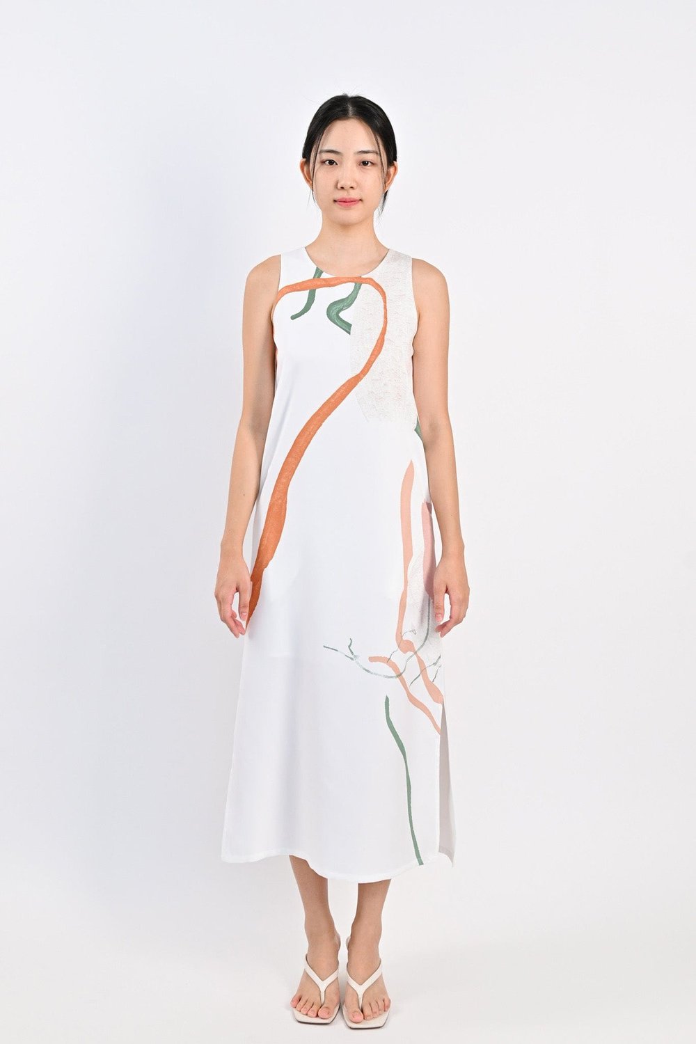 GOUACHE ART SLIT MIDI IN OFF-WHITE