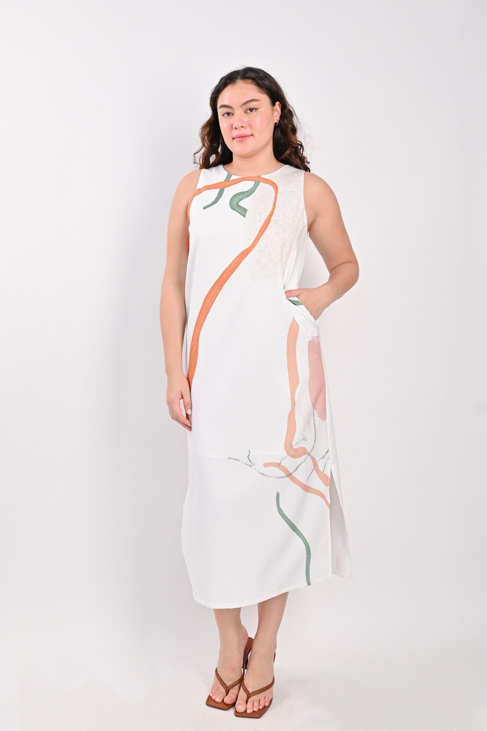 GOUACHE ART SLIT MIDI IN OFF-WHITE