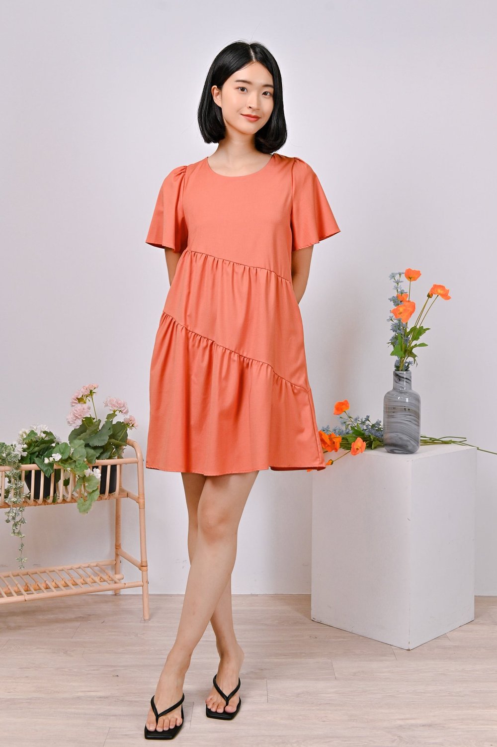 GRETHE BABYDOLL DRESS IN ORANGE