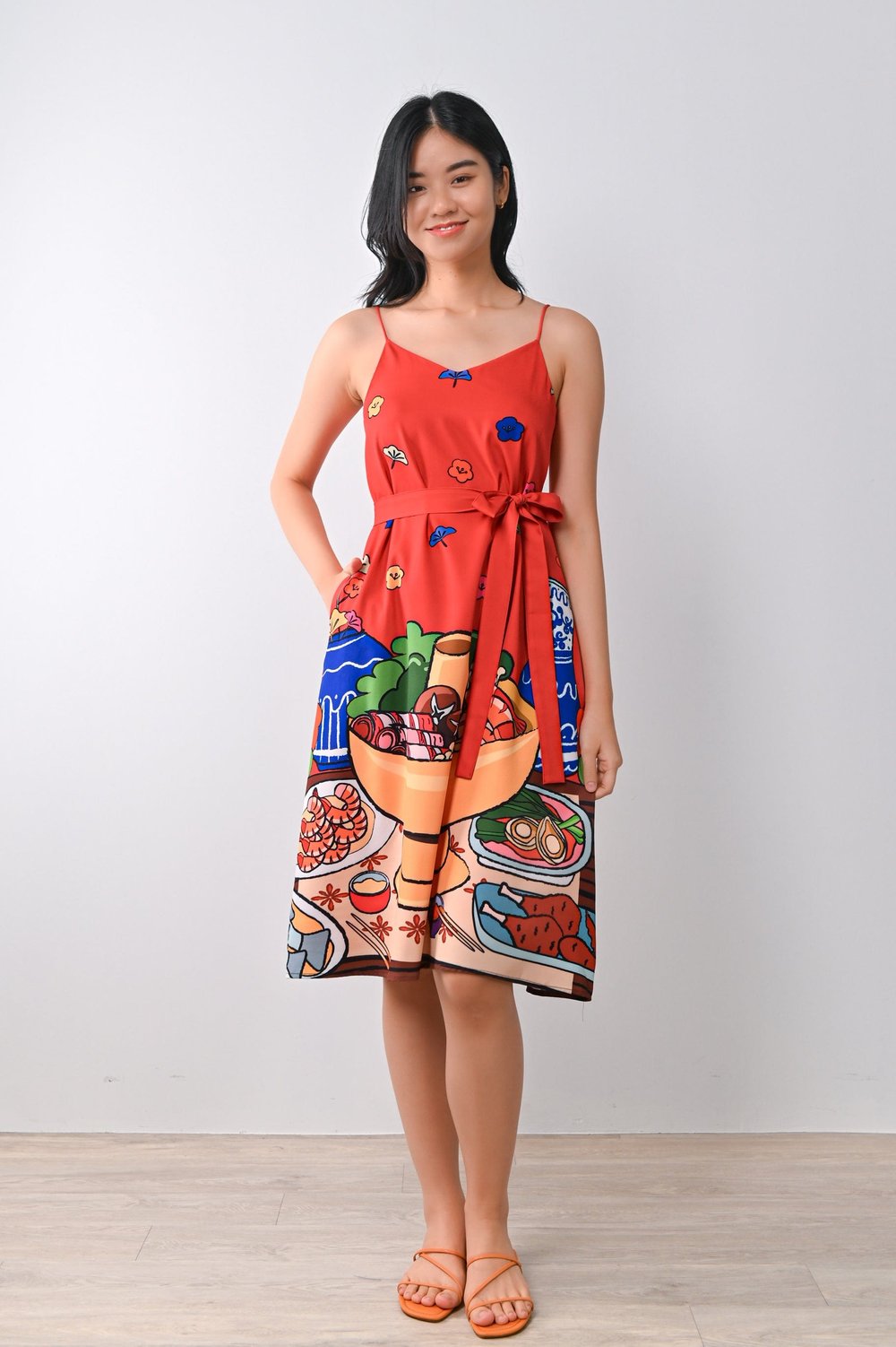 HOTPOT RED SPAG TENT DRESS