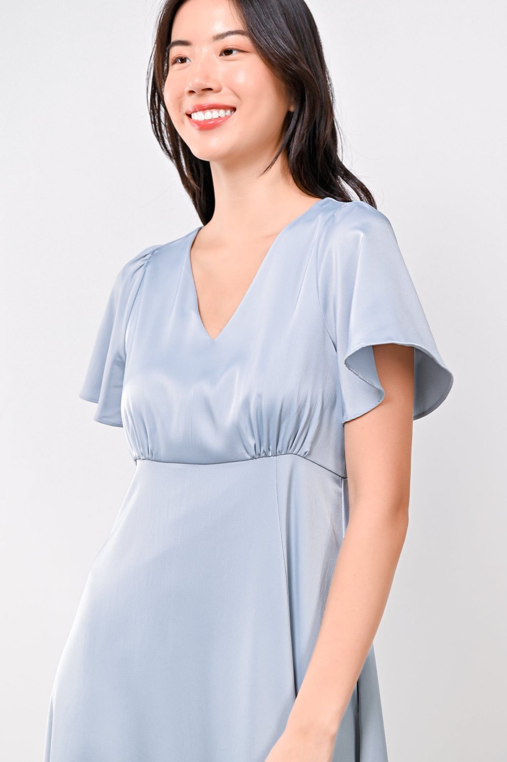 JI-AH SLEEVED MAXI DRESS IN LIGHT-BLUE JI-AH SLEEVED MAXI DRESS IN LIGHT-BLUE