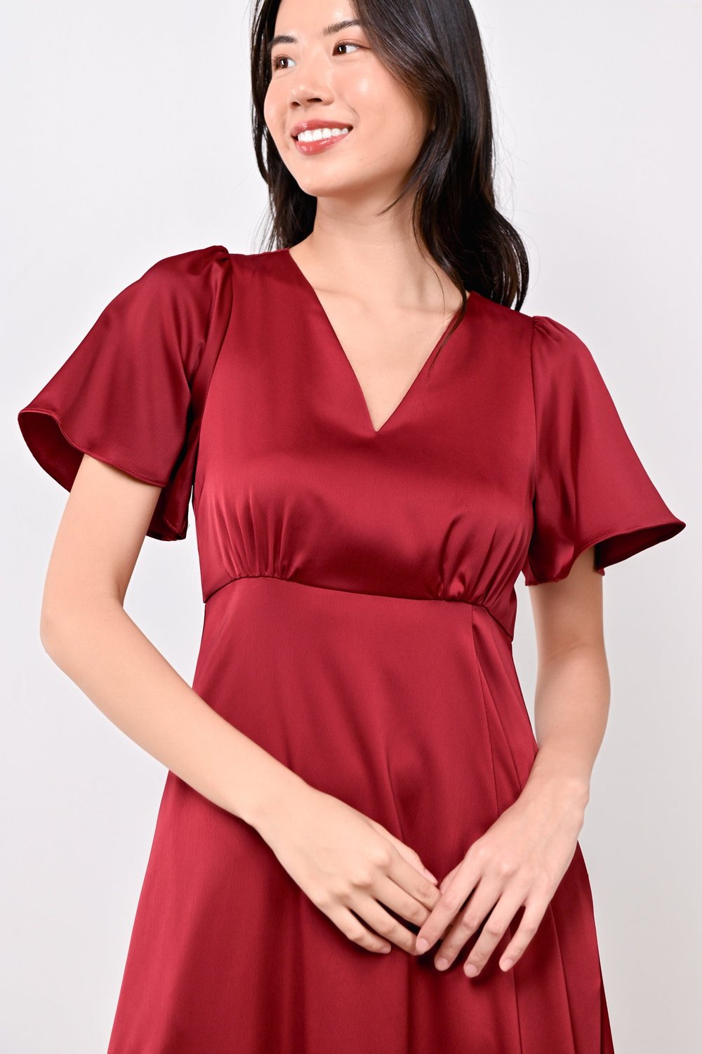 JI-AH SLEEVED MAXI DRESS IN WINE JI-AH SLEEVED MAXI DRESS IN WINE