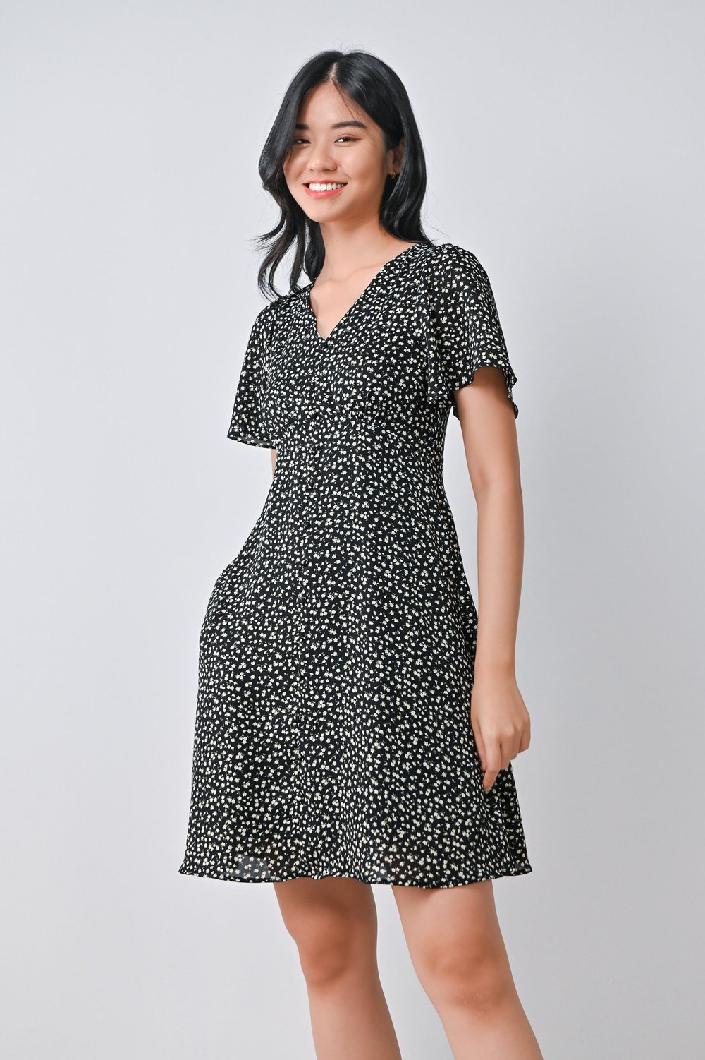 JOULIE BUTTON DRESS IN BLACK JOULIE BUTTON DRESS IN BLACK