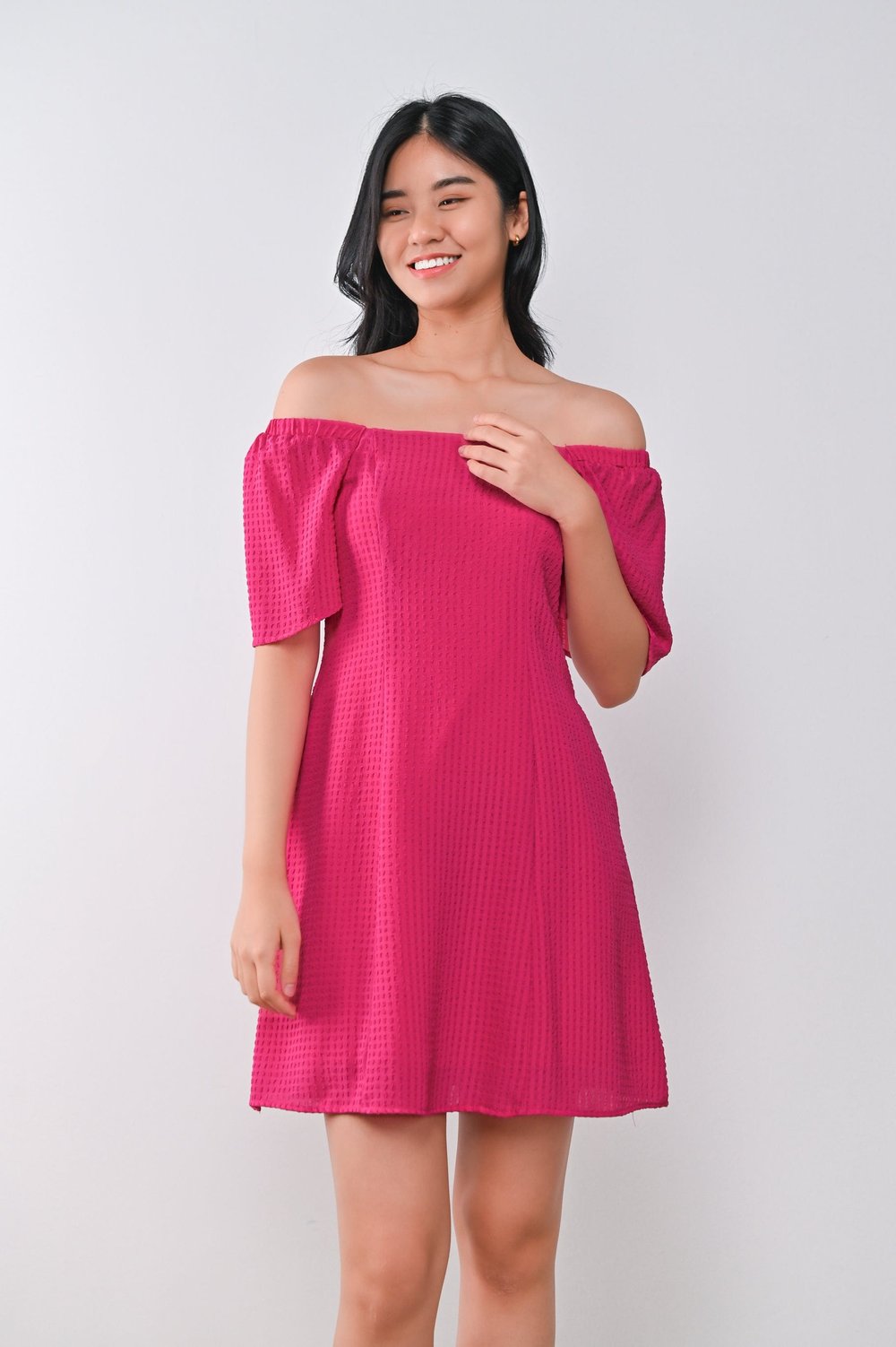 KARINA TEXTURED DRESS IN PINK