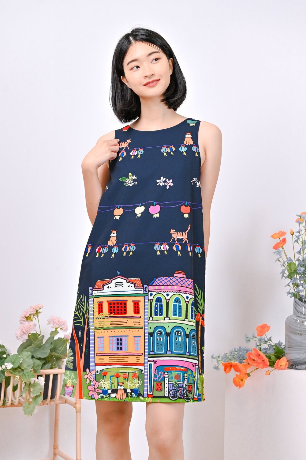 KATONG AT NIGHT A-LINE DRESS KATONG AT NIGHT A-LINE DRESS