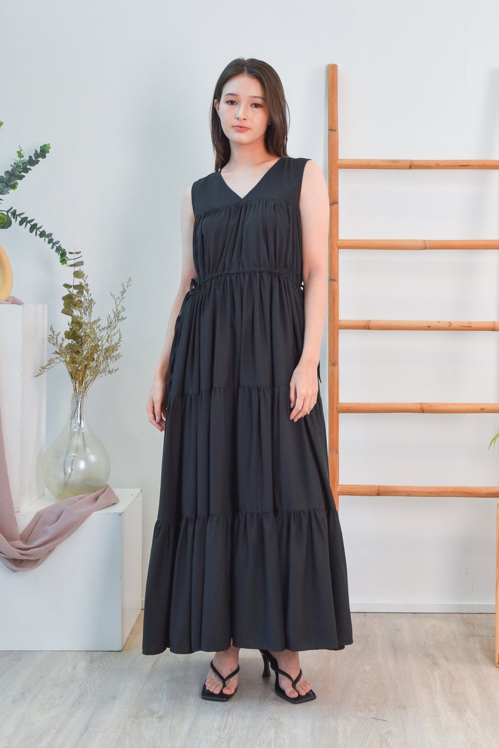 KIMBERLEY TIERED MAXI IN BLACK