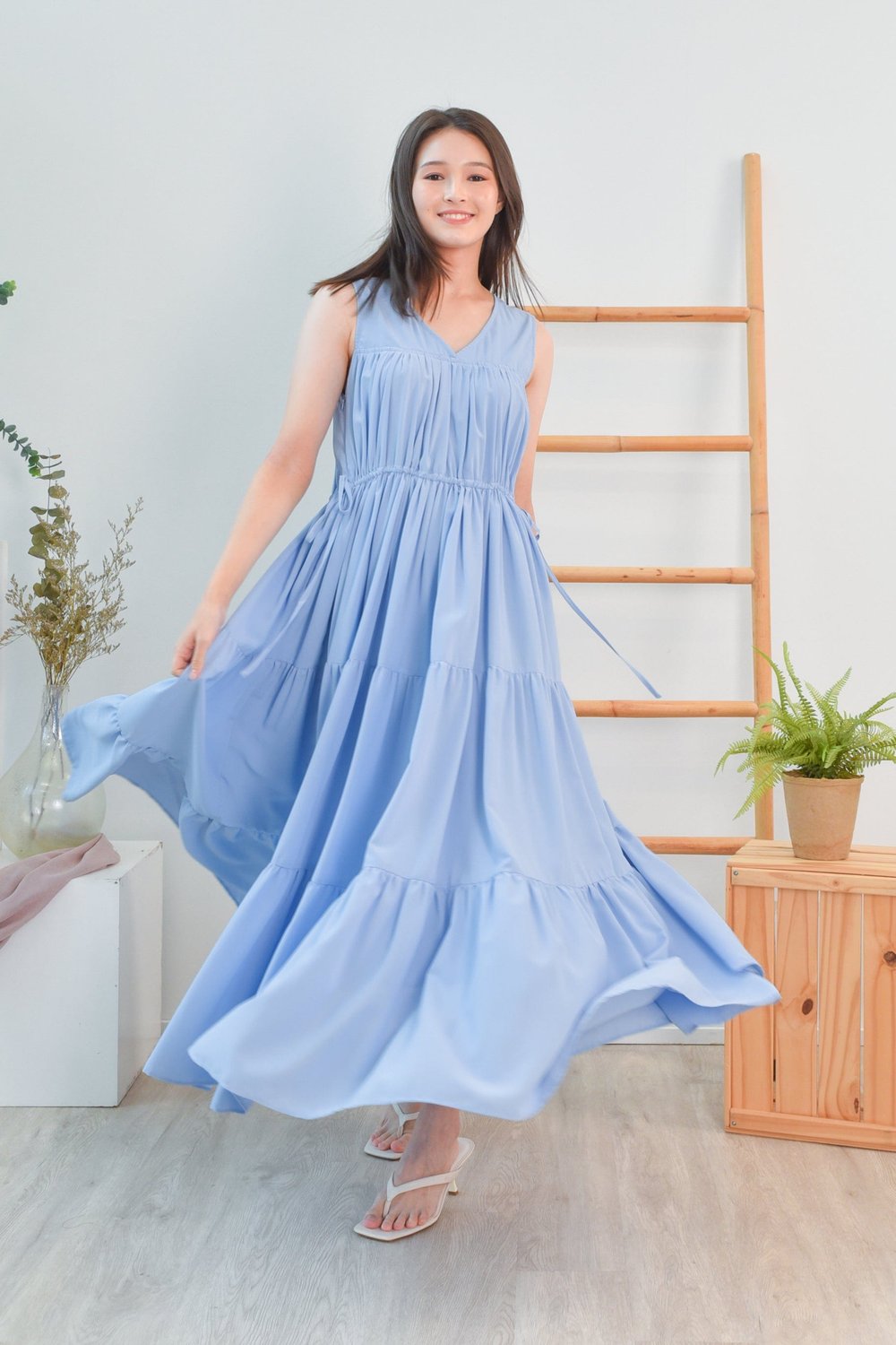 KIMBERLEY TIERED MAXI IN POWDER BLUE