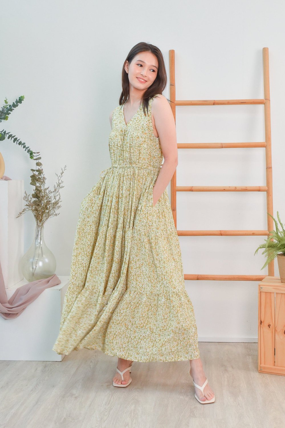 KIMBERLEY TIERED MAXI IN YELLOW FLORAL